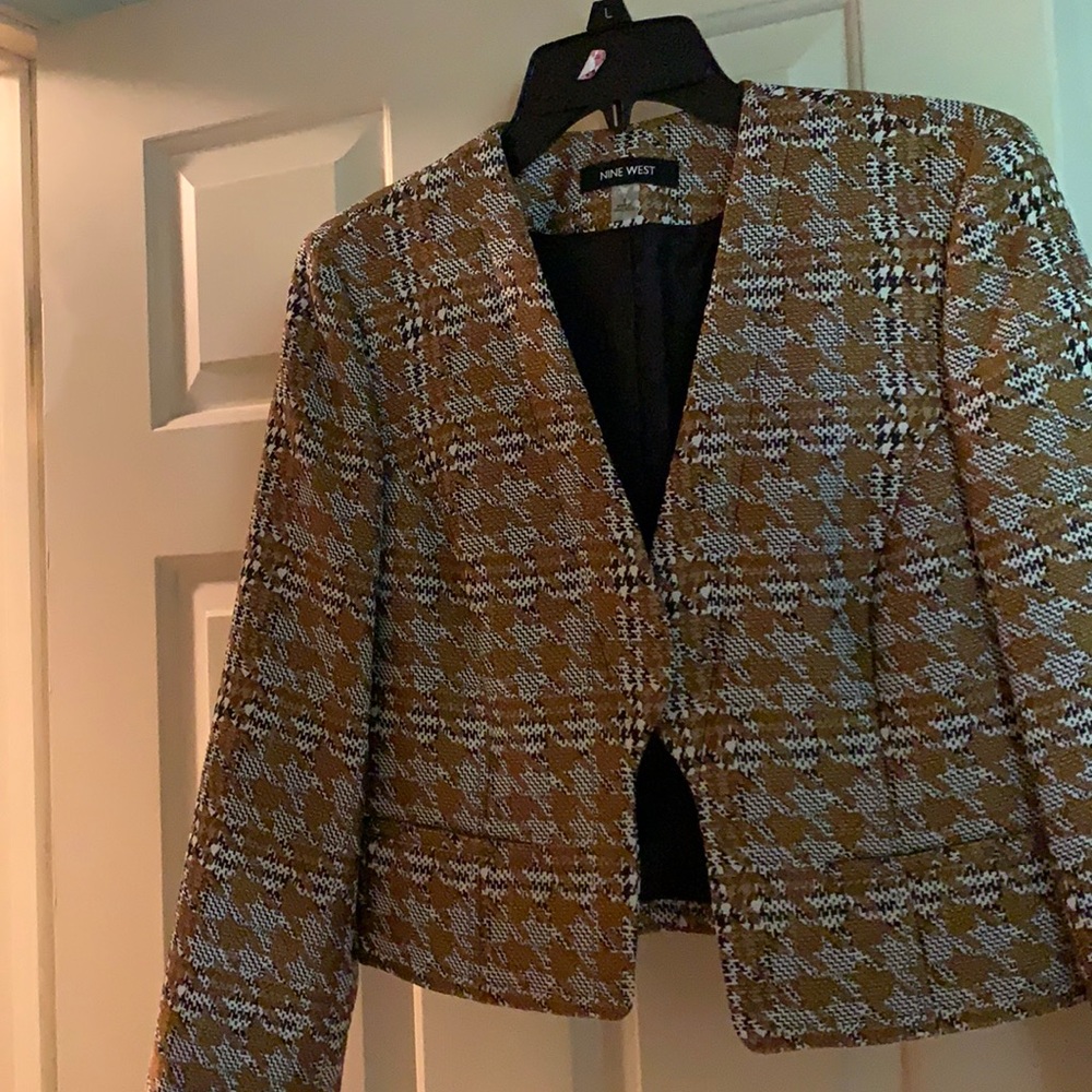 NWOT Nine West Houndstooth Jacket